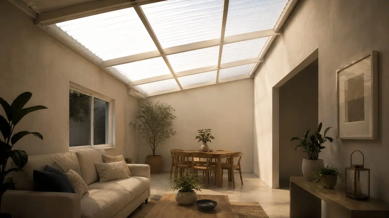 Telha translúcida leitosa